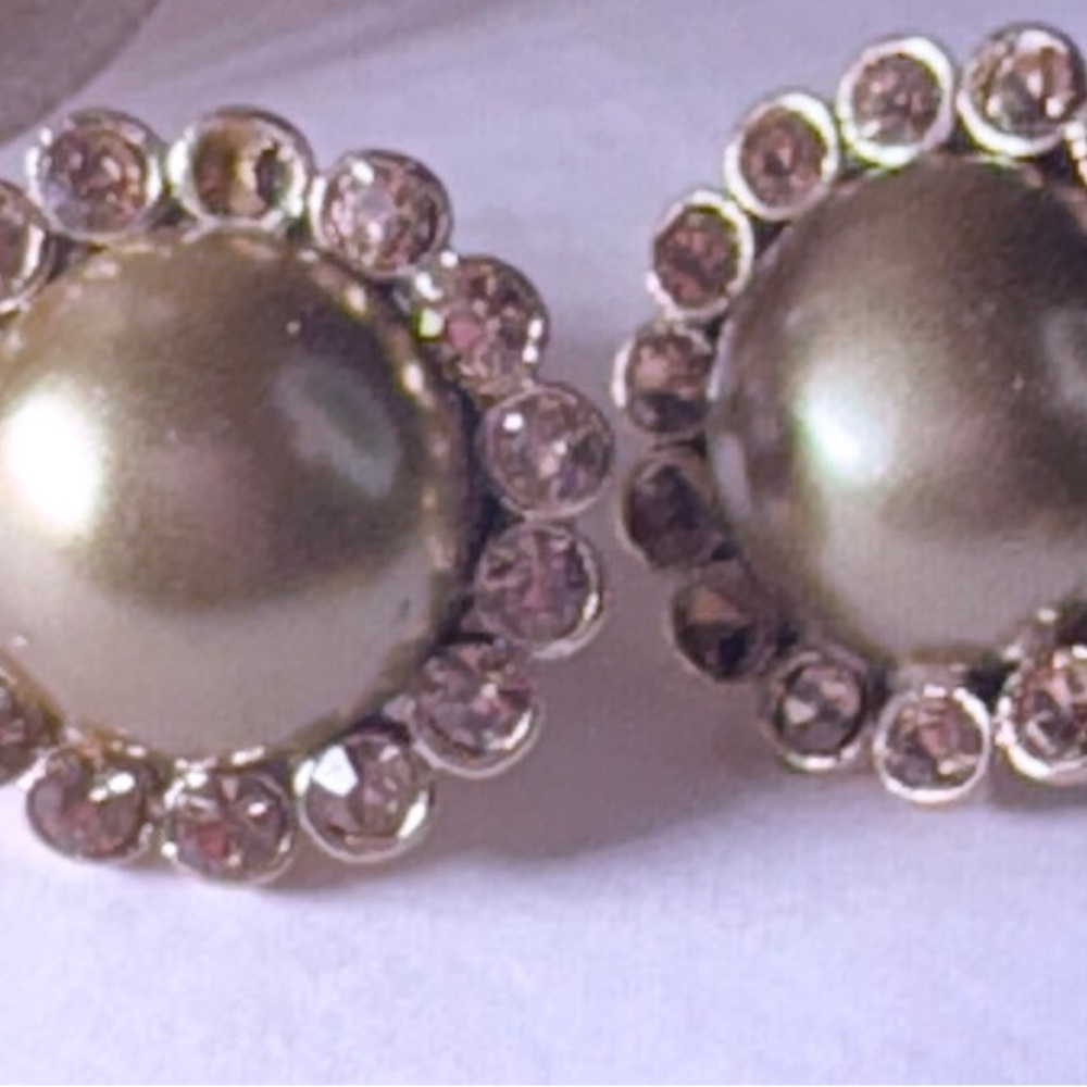 Monet Gold and Pink Crystal Earrings